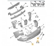 Peugeot 408 Arka Tampon Kenar Çıtası Takım Orjinal